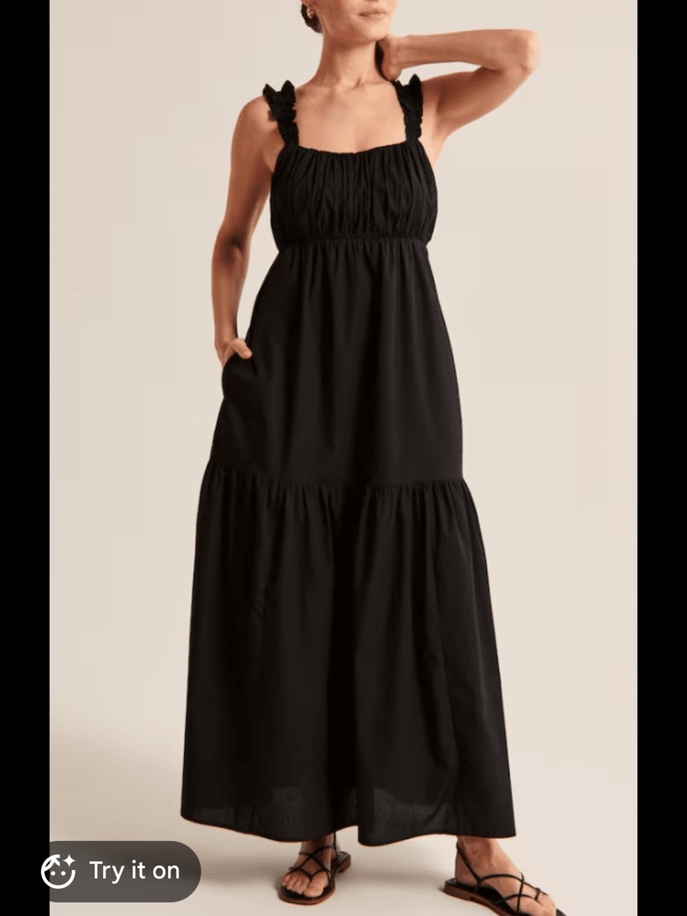 Abercrombie & Fitch black tie back maxi dress